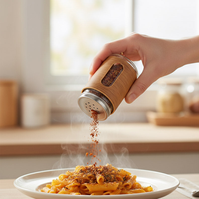 Wooden Glass Salt And Pepper Shaker