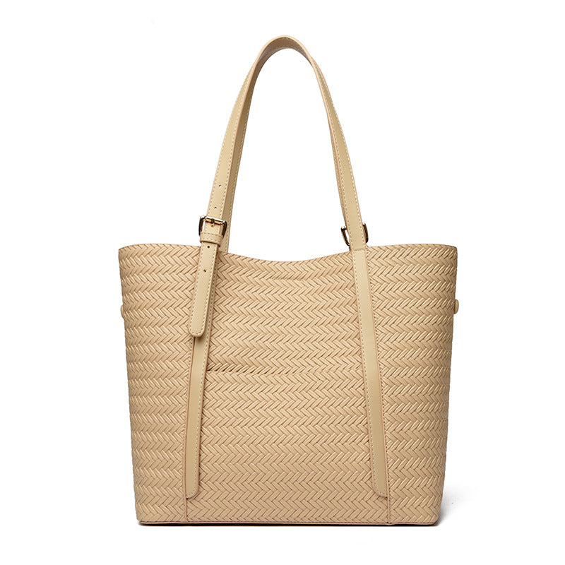 Woven Elegance Large Capacity Fashion Tote Bag