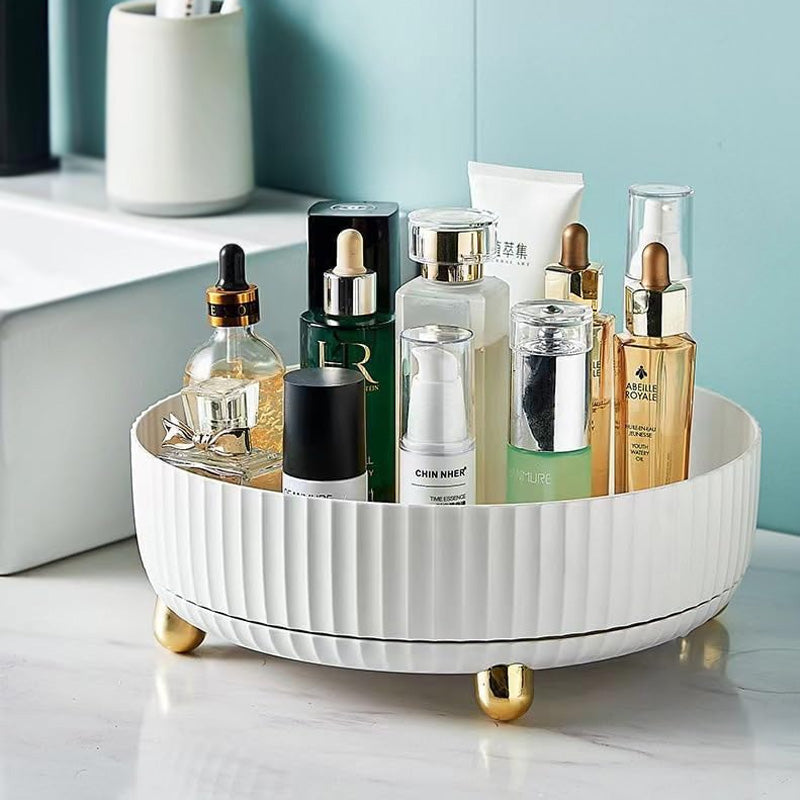 Rotating Makeup Organizer Tray With Stand