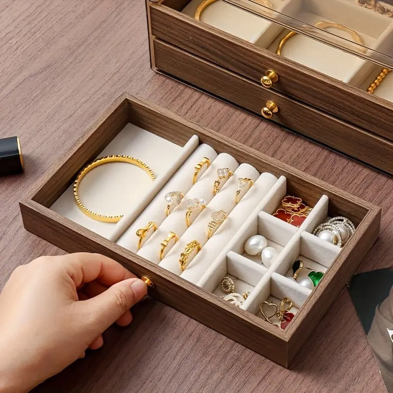 Wood 3 Drawer Jewelry Storage Organizer