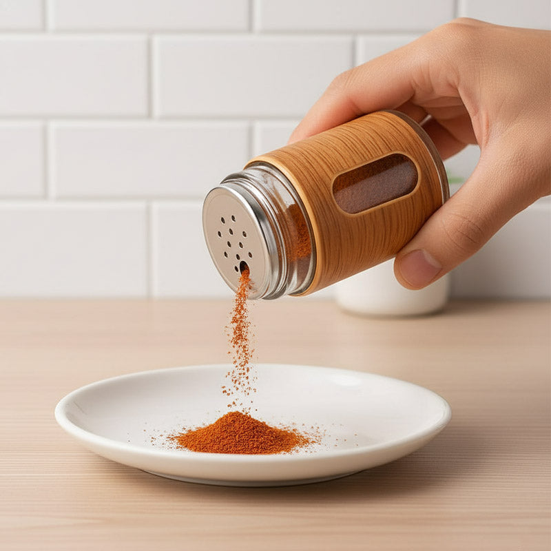 Wooden Glass Salt And Pepper Shaker